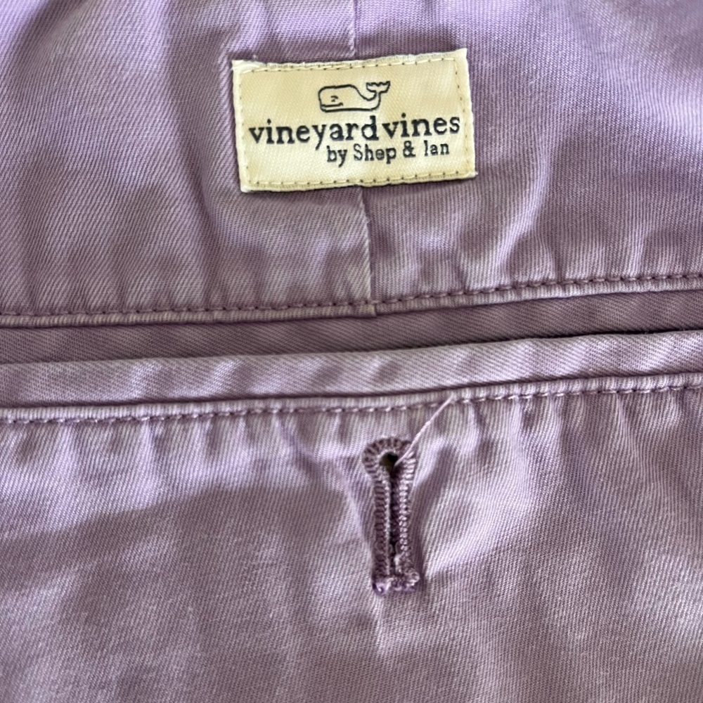 Vineyard Vines Men's Club Shorts Size 32 Purple 100% Cotton  Twill  9" inseam - Picture 4 of 5